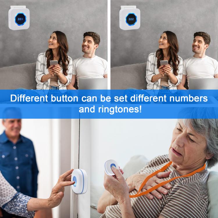 LIKEPAI Caregiver Pager Wireless Call Button Calling alarm System Patient for Elderly Attendant Patient Nurses Call Button Transmitter 第9张