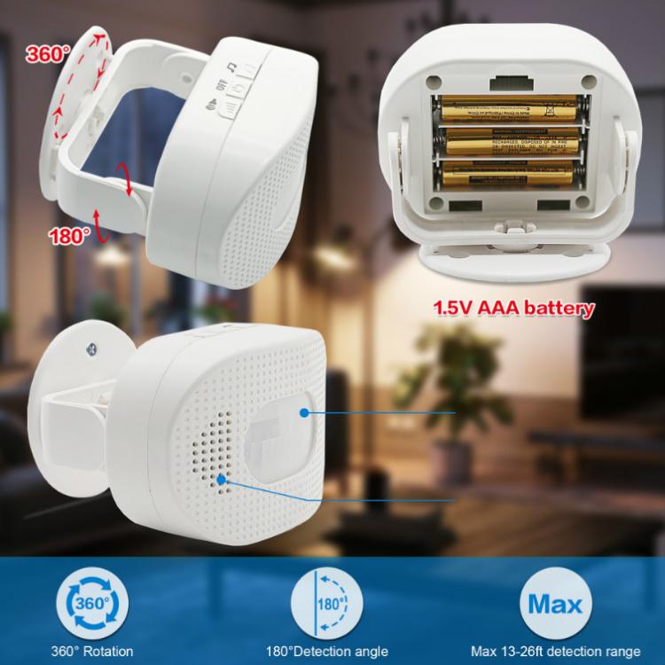 LIKEPAI wire free PIR motion sensor detector wireless doorbells for welcome or entrance alert PIR Sensor Transmitter 第7张